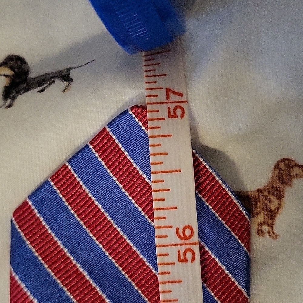 Men's Ted Baker Red/Blue Stripes Thin Tie š - Picture 12 of 12